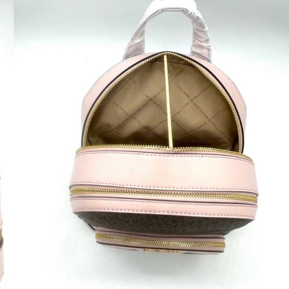 Michael Kors Medium Jaycee Zip Packet Backpack Brown/Light Pink - Picture 11 of 11